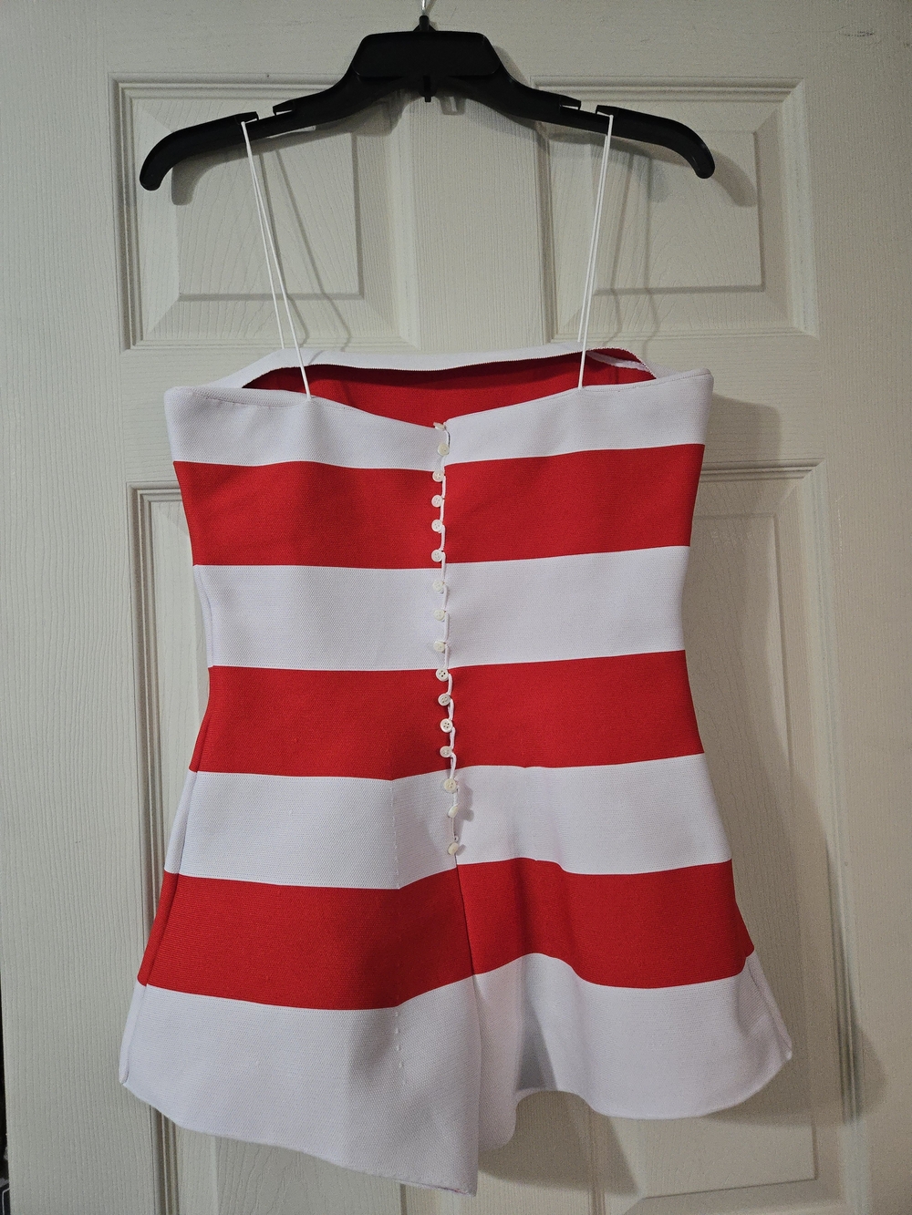 Jacquemus Red & White Striped Strapless Romper Size 38 EU/4US - Picture 3 of 5